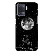 Чехол с рисунком кот на Oppo A94 (Девушка с котом)