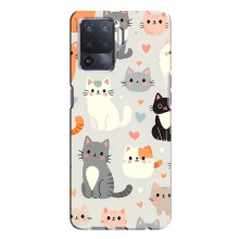Чехол с рисунком кот на Oppo A94 (Коллаж котов)