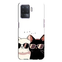 Чехол с рисунком кот на Oppo A94 (Коты в очках)