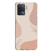 Чехол цветочный дизайн для Oppo A94 – Коричневый фон