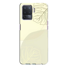 Чехол цветочный дизайн для Oppo A94 – Зелёный фон