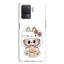 Чохол з принтом Лабубу для Oppo A94 – Білий Лабубу