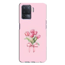 Чехол с розовым рисунком для Oppo A94 (Букет цветов)