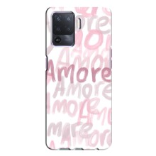 Чехол с розовым рисунком для Oppo A94 (Любовь)