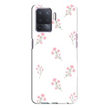 Чехол с розовым рисунком для Oppo A94 (Розовые цветы)