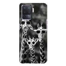 Силиконовый чехол с КАРТИНКАМИ лето для Oppo A94 (AlphaPrint) (Жирафы в очках)