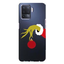 Зимні Чохли для OPPO A94 - прозорий фон – Грінч з іграшкою