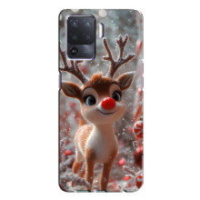 Яркий чехол для Oppo A94 с Зимними Оленятами
