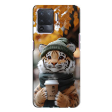 Друкований чохол 'Звірята з кавою' для Oppo A94 – Тигр з кавою