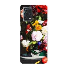 Брендновые Чехлы для Oppo A95 - (PREMIUMPrint) (Nike цветы)