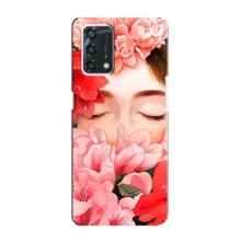 Чехлы (ART) Цветы на Oppo A95 (VPrint) (Глаза в цветах)