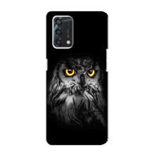 Чехлы с принтом СОВЫ для Oppo A95 – Сова на чёрном