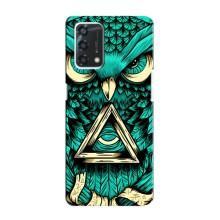 Чехлы с принтом СОВЫ для Oppo A95 – Зеленая сова