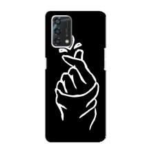Чехлы (Знак сердечка) на Oppo A95 – Сердце на черном