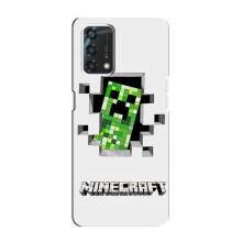 Чохол Майнкрафт на Oppo A95 (AlphaPrint) Minecraft (кріпер Майнкрафт)