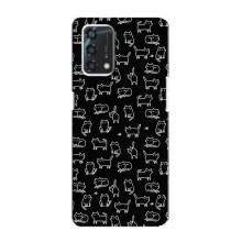 Чехол на тематику: Коты для Oppo A95 – Котики на черном