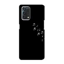 Чехол с картинками на черном фоне для Oppo A95 – Ноты