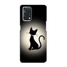 Чехол с принтом для Oppo A95 (AlphaPrint) Модные коты – Силуэт котика