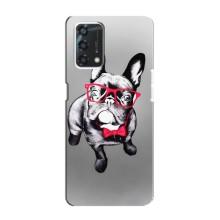 Чохол (ТПУ) Милі песики для Oppo A95 – Бульдог в окулярах