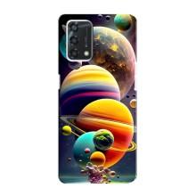 Чехол (ТПУ) с планетами на Oppo A95 – Солнечна система