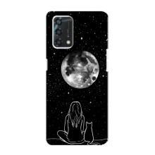 Чехол с рисунком кот на Oppo A95 – Девушка с котом