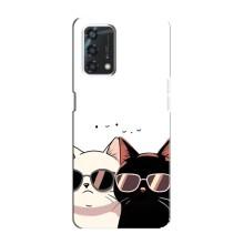 Чехол с рисунком кот на Oppo A95 – Коты в очках