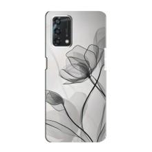 Чохол з квітковим принтом на Оппо А95 – Чорні квіти