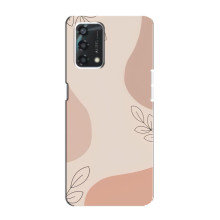 Чехол цветочный дизайн для Oppo A95 – Коричневый фон