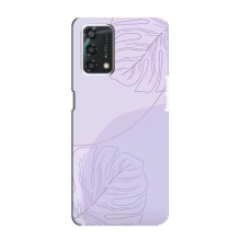 Чехол цветочный дизайн для Oppo A95 – Монстера фиолетовая
