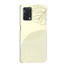 Чехол цветочный дизайн для Oppo A95 – Зелёный фон