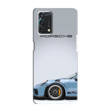 Чехол с авто Порше для Oppo A95 – Голубой Порше