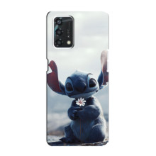 Чехол с рисунком Стич для Oppo A95 – Стич с цветочком