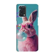 Чехол с принтом стильные животные для Оппо А95 – Кролик в очках
