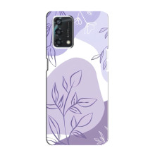 Силиконовый чехол с принтом в цветах на Oppo A95 – Фиолетовый дизайн