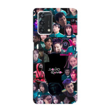 Чехол Гра в кальмара для Oppo A95 – Коллаж игры кальмара