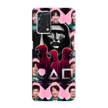 Чехол Гра в кальмара для Oppo A95 – Персонажи игры кальмара