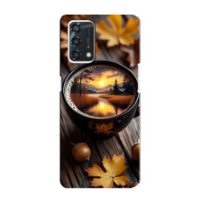Чохол з унікальним дизайном 'Осінь з кавою' для Oppo A95 – Темна кава