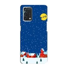 Силиконовый бампер на рождество для Oppo A95 (Город в снегу)