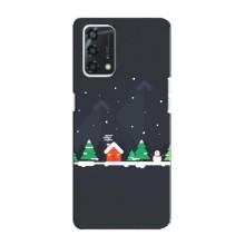 Силиконовый бампер на рождество для Oppo A95 (Город зимний)