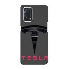 Силиконовый бампер с картинкой машины на Oppo A95 – Logo TESLA