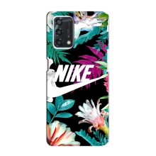 Силиконовый Чехол на Oppo A95 с картинкой Nike (Цветочный Nike)