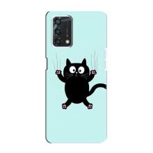 Силиконовый чехол с котиком для Oppo A95 – Падающий кот