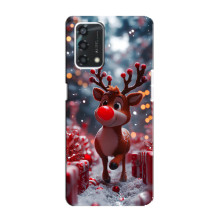 Яркий чехол для Oppo A95 с Зимними Оленятами (Олень среди подарков)