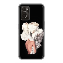 Чехлы (ART) Цветы на Oppo A96 (VPrint) (Белые цветы)