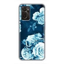 Чехлы (ART) Цветы на Oppo A96 (VPrint) (Голубые Бутоны)