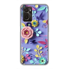 Чехлы с Цветами для Oppo A96 (VPrint) (Цветочный дизайн)