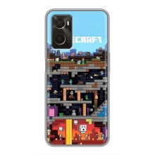 Чехол Майнкрафт на Oppo A96 (AlphaPrint) Minecraft (фон Minecraft)