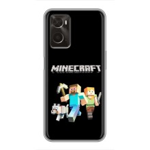 Чехол Майнкрафт на Oppo A96 (AlphaPrint) Minecraft (герои Minecraft)