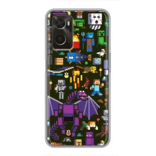Чехол Майнкрафт на Oppo A96 (AlphaPrint) Minecraft (Коллаж Майнкрафт)