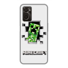Чехол Майнкрафт на Oppo A96 (AlphaPrint) Minecraft (крипер Майнкрафт)